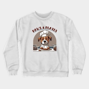 Paws & Plates - Cute Dog Chef Kitchen Apron Crewneck Sweatshirt